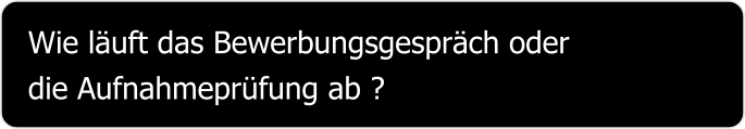 Wie läuft das Bewerbungsgespräch oder die Aufnahmeprüfung ab ?