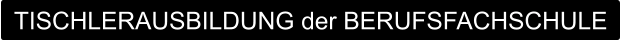 TISCHLERAUSBILDUNG der BERUFSFACHSCHULE
